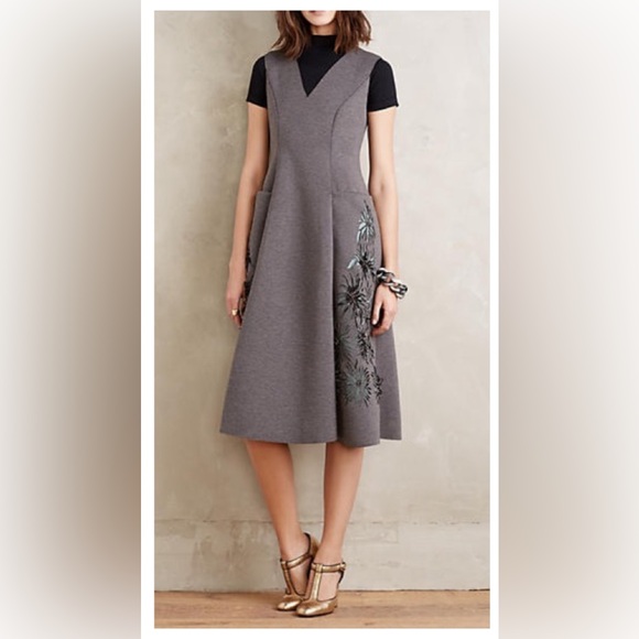 NWT Not So Serious by Pallavi Mohan Anthropologie Dress Flower Cutout 16 XE